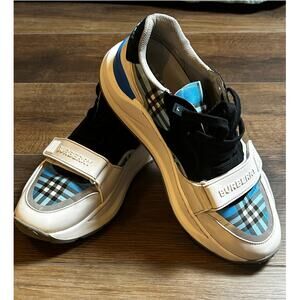 BURBERRY London England Blue Plaid Men's Sneakers Size EU 41 US 8